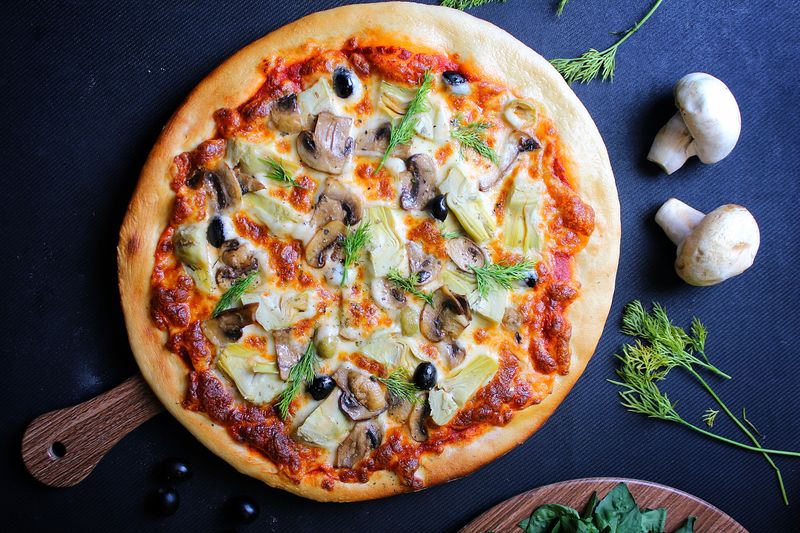Truffle Mushroom white pizza from pizzaluce Duluth